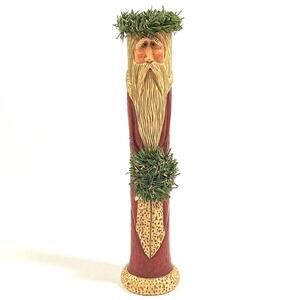 Kurt Adler Christmas Resin Tall 9 Inch Old World Santa Candle Holder - Single
